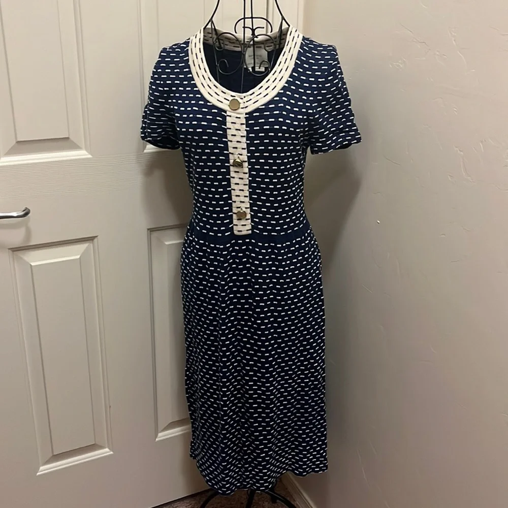 Like New Kate Spade Striped Sweater Nautical Dress M 8 10 12 - Picture 1 of 9